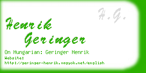 henrik geringer business card